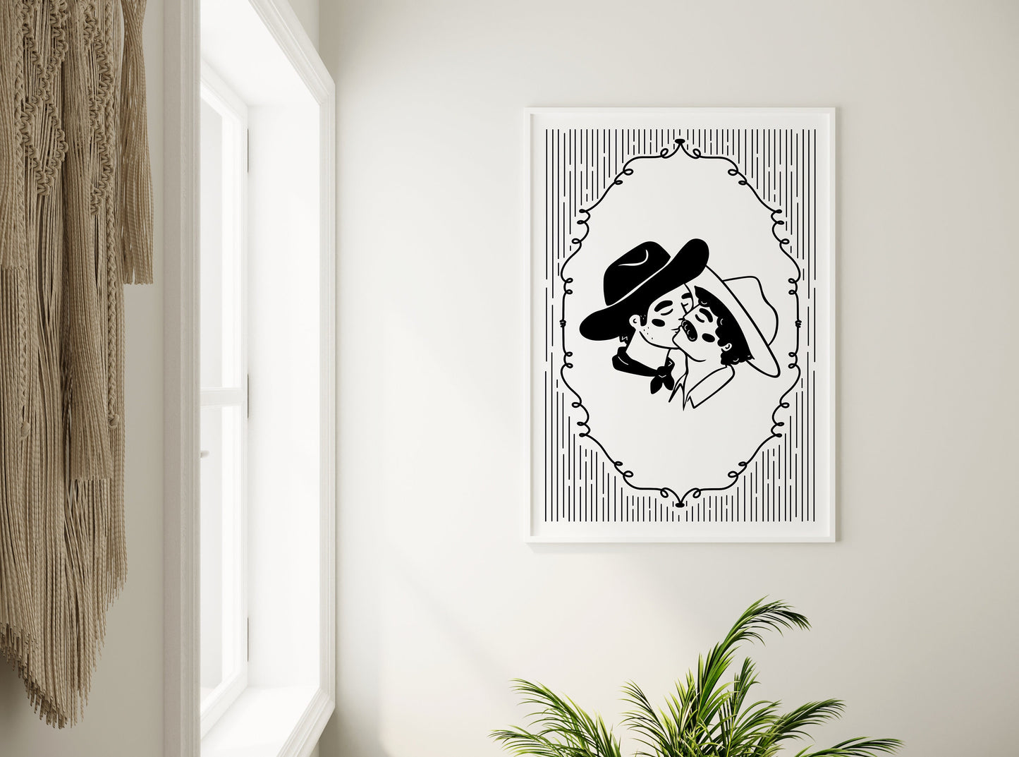 Kissing Cowboys Print