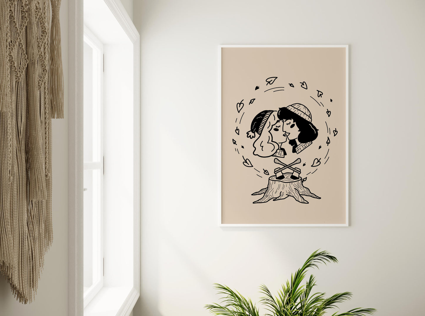 Kissing Lumbergirls Art Print