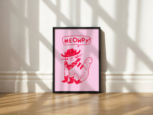 Meowdy! Art Print