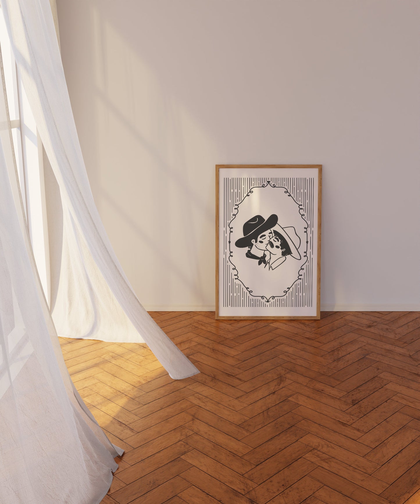 Kissing Cowboys Print