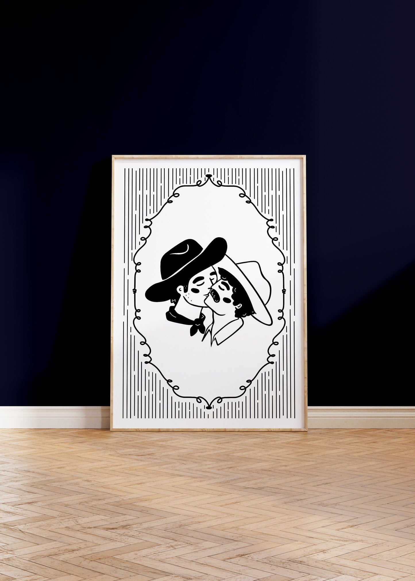 Kissing Cowboys Print