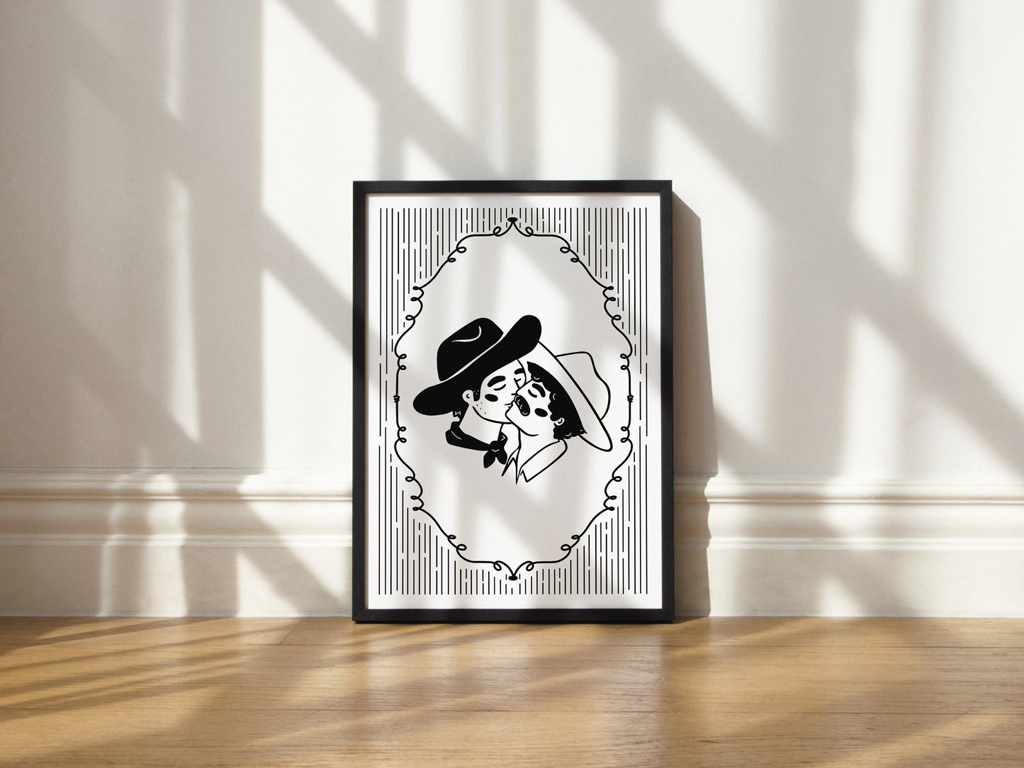 Kissing Cowboys Print