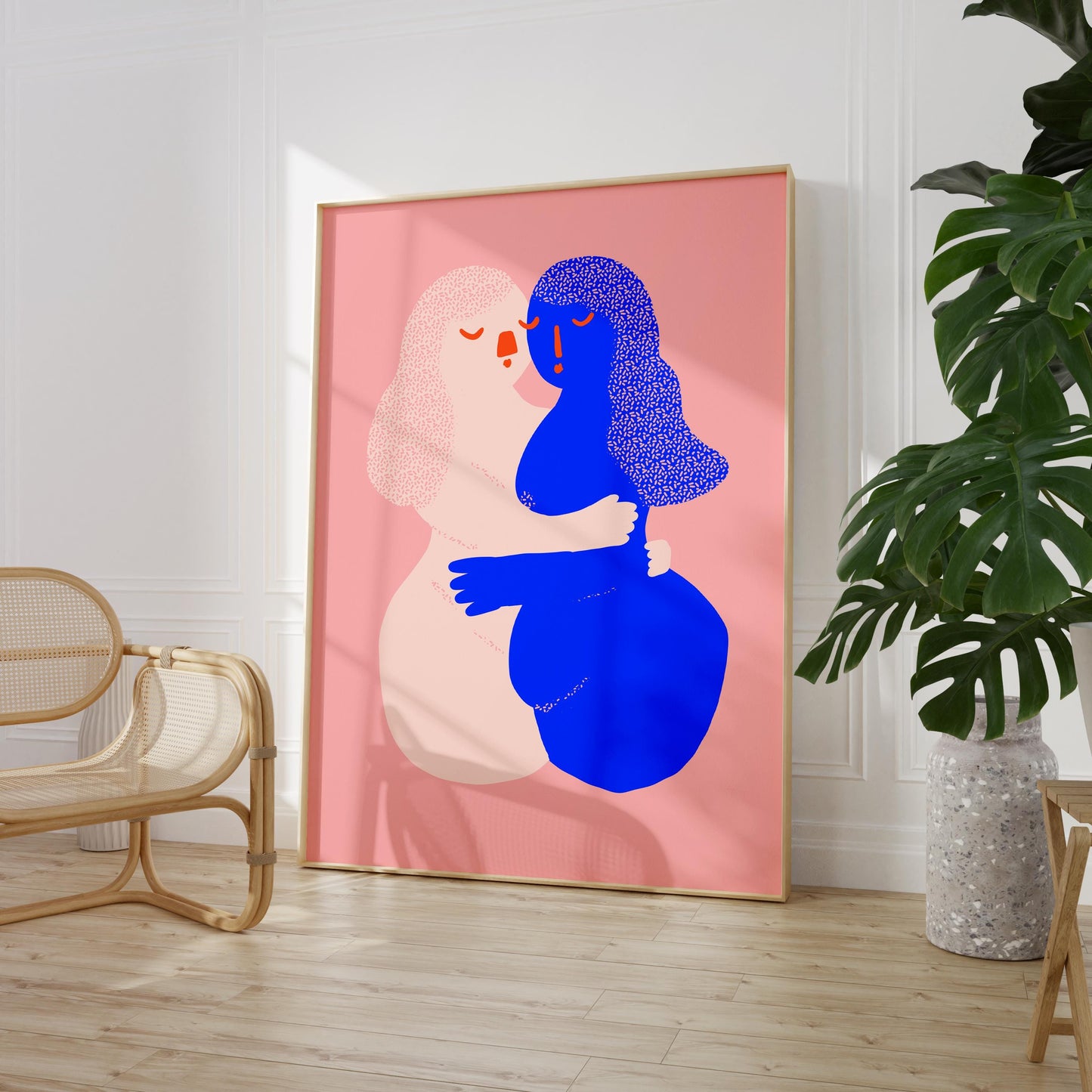 Kissing Ladies Print