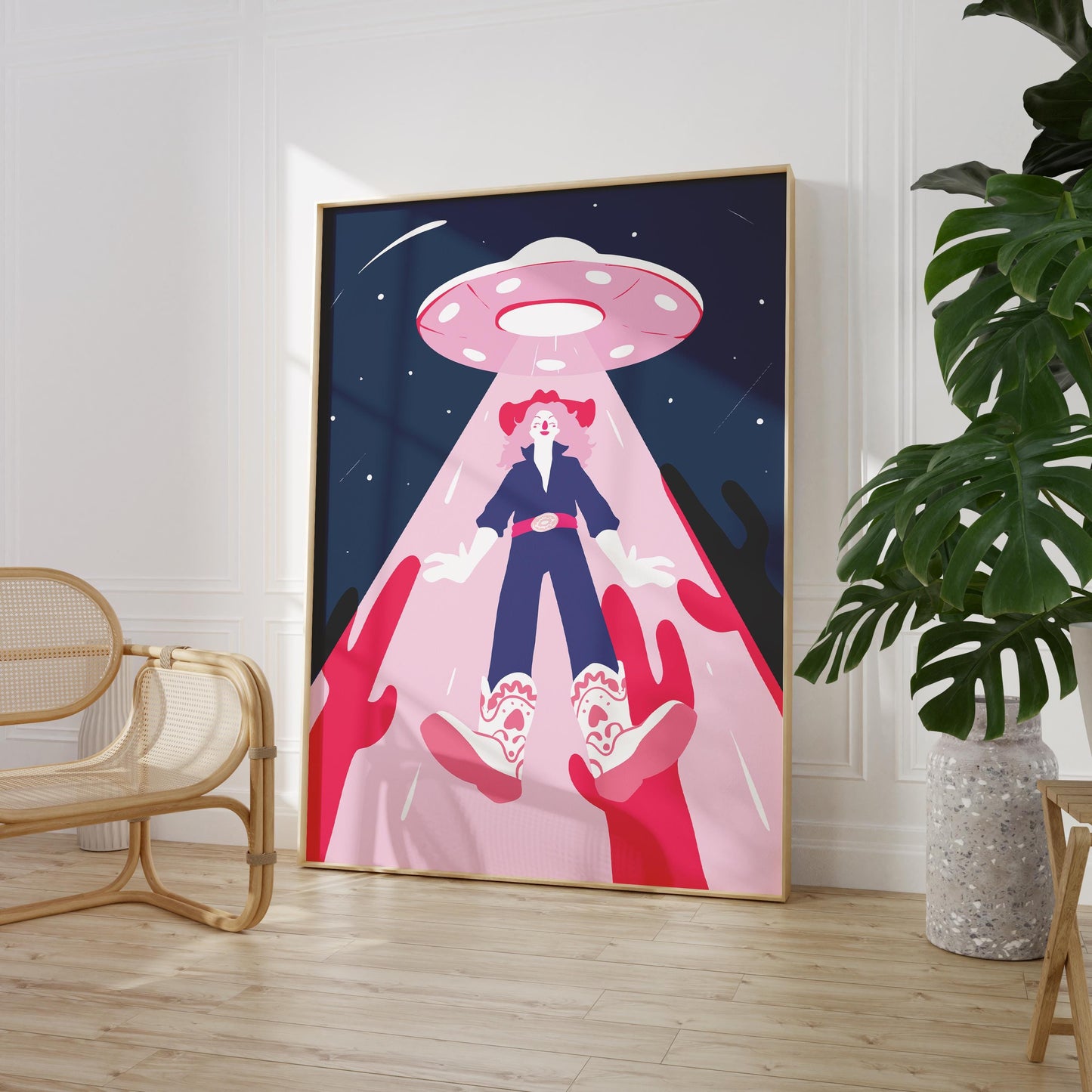 Cosmic Cowgirl Abduction Poster
