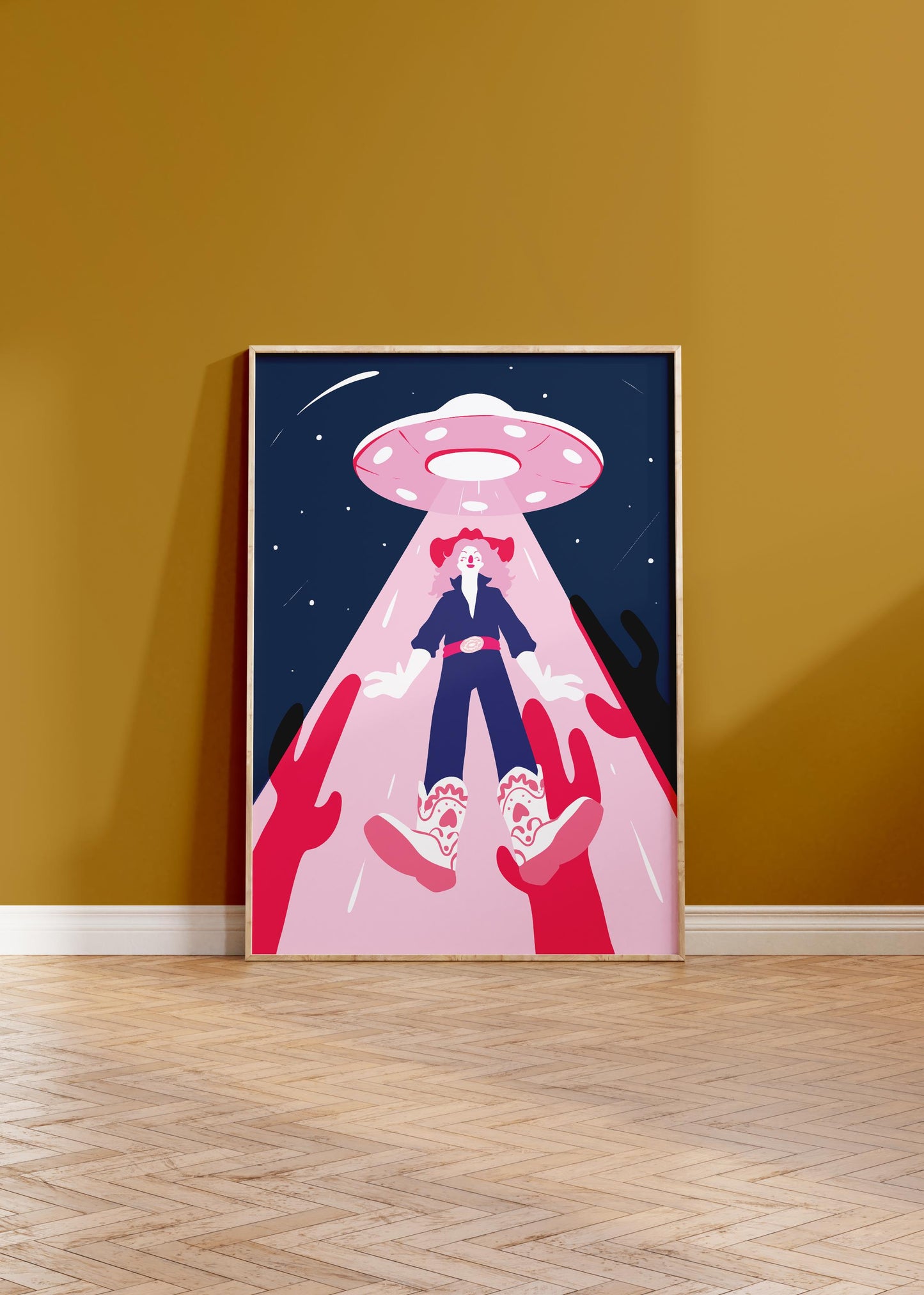 Cosmic Cowgirl Abduction Poster