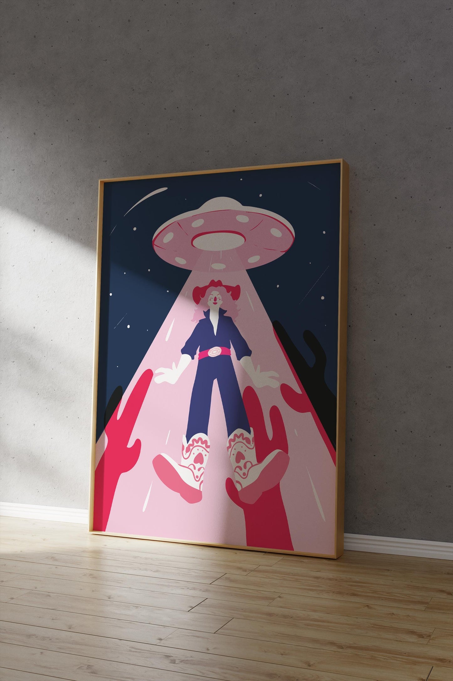 Cosmic Cowgirl Abduction Poster