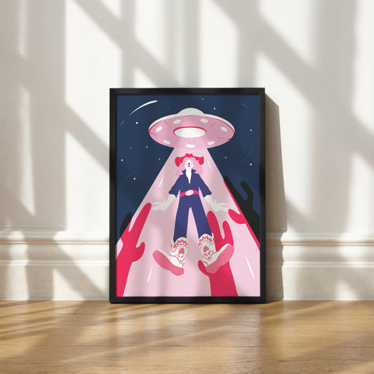 Cosmic Cowgirl Abduction Poster