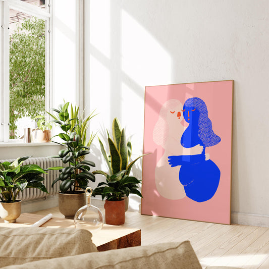 Kissing Ladies Print